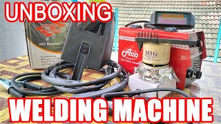 Unboxing MACHINE WELDING MIGMMA BRAND ACO 2 in 1 GASLESS DIY [upl. by Schulze736]