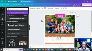 Como fazer Calendario no Canva 2024 [upl. by Ahsitruc]