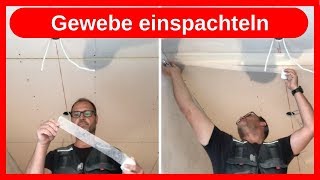 Trockenbau Fugen spachteln Gewebe Fugenband einspachteln Glasgewebestreifen  Dachausbau DIY [upl. by Sidhu]