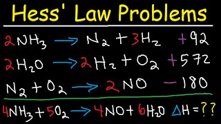 Hess Law Chemistry Problems  Enthalpy Change  Constant Heat of Summation [upl. by Hak]