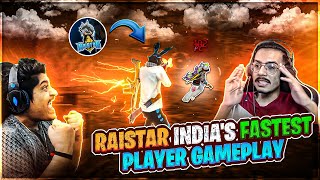 RAISTAR INDIA FASTEST PLAYER GAMEPLAY GYANGAMING AND GYAN RISHABH OP REACTION  Garena Free Fire [upl. by Martinez]