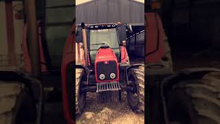 Massey Ferguson 6480 Tier 2 Dynashift With Straight Pipe Mixing Slurry [upl. by Nosloc]