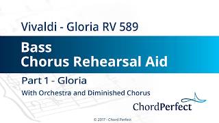 Vivaldis Gloria Part 1  Gloria  Bass Chorus Rehearsal Aid [upl. by Ellerihs]