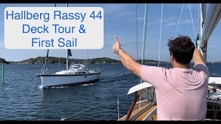 New Hallberg Rassy 44 Deck Tour and First Sail from Ellös Sweden Sailing Breezy Ep 3 HD 1080p [upl. by Seniag641]