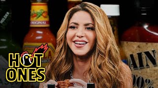 Shakira Howls Like a SheWolf While Eating Spicy Wings  Hot Ones [upl. by Henrique148]