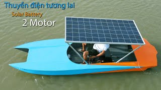 Chế thuyền năng lượng tương lai 2 Động cơ điện  Futuristic twohull boat Electric motor [upl. by Wera]