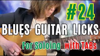 24Guitar licks for soloing with TABBlues [upl. by Ahseikal]