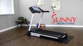 Sunny Health amp Fitness SFT7515 Smart Treadmill with Auto Incline [upl. by Aivatnwahs367]