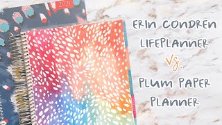 Plum Paper Planner vs Erin Condren LifePlanner  7x9 Vertical Colorful Planners [upl. by Menis679]