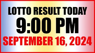 Lotto Result Today 9pm Draw September 16 2024 Swertres Ez2 Pcso [upl. by Eenhat]