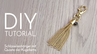 Schlüsselanhänger mit Quaste der Kugelkette  DIY Anleitung  Perlenladen Online [upl. by Nirtiac402]