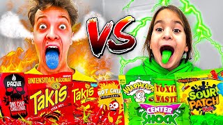 SÜßES 🍭 vs SAURES 🍋 vs SCHARFES 🌶️ Essen Challenge   Celina [upl. by Eugenia]