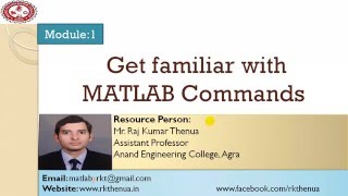 Lecture3 Get familiar with MATLAB commands HindiUrdu [upl. by Nomyt]