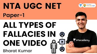 All types of Fallacies in One Video  NTA NET 2022  Bharat Kumar  Lets Crack NTAUGC NET [upl. by Yenaj]