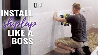 🔨 How to Install Shiplap on a Wall  DIY [upl. by Edals]