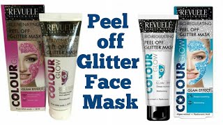 REVUELE PEEL OF GLITTER MASK  Glitter Peel Off face Mask  Skin smoothglowing Brightening [upl. by Adnauqaj]