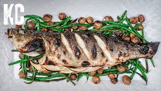 WHOLE ROASTED BRANZINO  Ooni Pro Oven [upl. by Rojam694]