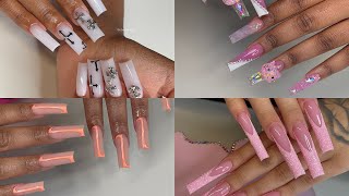 Watch Me Work  The Process of 4 Different Acrylic Nail Sets [upl. by Lahcar]