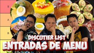 TIER LIST MEJORES ENTRADAS DE MENÚ  DISCUTIERLIST [upl. by Nimajnab]