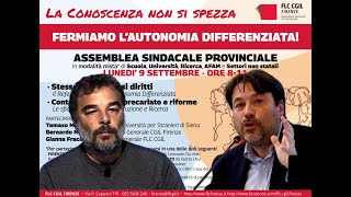 Interventi di Bernardo Marasco e Tomaso Montanari allassemblea provinciale FLC CGIL di lunedì 99 [upl. by Adnopoz]