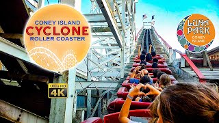 2023 Coney Island Cyclone On Ride Second From the Back Seat 4K POV Luna Park Coney Island [upl. by German]