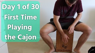 First Time Playing the Cajon  Learning the Cajon for 30 Days [upl. by Melleta]