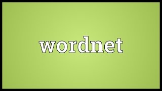 Wordnet Meaning [upl. by Fayola]