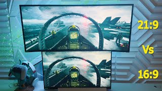 Battlefield 3  Jet Mission  UltraWide 219 Vs 169 Comparison [upl. by Ehcor187]