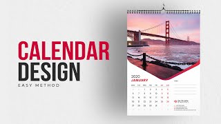 Calendar Design 2022  How to Make Calendar In Illustrator Tutorial  Create Wall Calendar  MH [upl. by Ihcego]