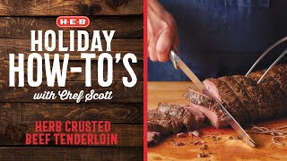 Holiday herb crusted beef tenderloin HEB Holiday Tips [upl. by Berthe]