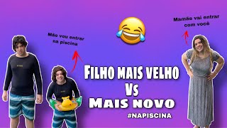 FILHO MAIS VELHO VS FILHO MAIS NOVO  NA PISCINA [upl. by Noxas]