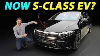 Finally the electric SClass Mercedes EQS facelift now with ⭐️ [upl. by Ardehs]