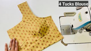 4 Tucks Belt Blouse Cutting and Stitching  4 Tucks Belt Blouse Cutting and Stitching [upl. by Sergu]