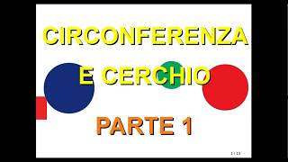 Geometria3 circonferenza e cerchio parte 1 lessico specifico [upl. by Hildick]