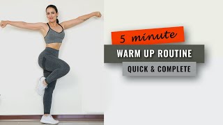 5 MINUTE WARM UP FOR HOME WORKOUT amp GYM  10 BEST EXERCISE  QUICK amp COMPLETE [upl. by Kendall]