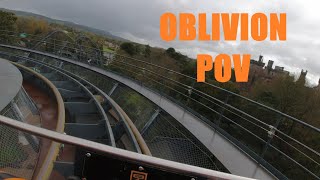 OBLIVION rollercoaster Alton Towers theme park POV [upl. by Htesil]