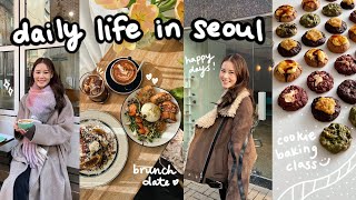 seoul vlog 🍪☃️ cookie baking class dating spots in seoul a lot of snow vinyl cafe happy days [upl. by Clarise]