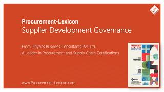 Supplier Development Governance from Procurement Lexicon [upl. by Remos505]