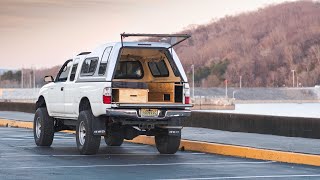 DIY Truck Bed Camper Build Tour  Building A Truck Bed Camper In My Toyota Tacoma [upl. by Hershel]