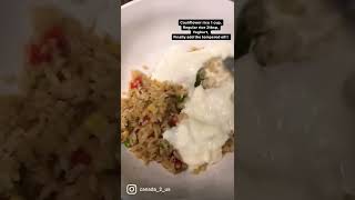 Low Carb Cauliflower Yoghurt Rice cauliflower indianfood lowcarbrecipes yummy lowcarb [upl. by Aicilram]