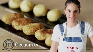 Croquetas de pollo tradicionales y sin gluten  Receta paso a paso con MARTA DE MASTERCHEF 6 [upl. by Wilmott]