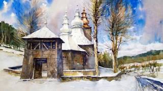 Watercolor Landscape Winter Paintings Slideshow  Artist Michaeł Jasiewicz  Poland  Part 3 [upl. by Eletnahc]