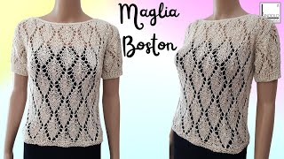 Maglia ai ferri quotBostonquot  PER TUTTE LE TAGLIE [upl. by Airliah]