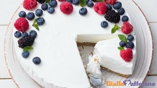 Torta allo yogurt senza cottura  Ricetta in 1 minuto [upl. by Ennywg]