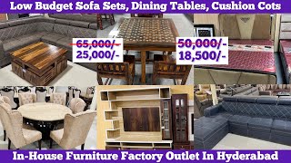 Hyderabad Low Budget Foldable Dining Table Sofa Set Buy Full Cushion King Size Carving Cots amp Beds [upl. by Yzdnil]