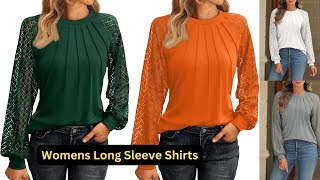 AUTOMET Womens Long Sleeve Lace Tops – Business Casual Fall Fashion 2024  Knitted Y2K Blouses [upl. by Kath348]