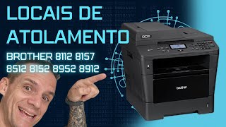 Locais de atolamento encravamento de papel na impressora brother Dcp 8157 8112 8512 8152 8952 8912 [upl. by Arej]