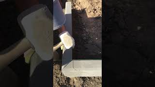 🔨 Installation of sidewalk curb at 45° construction pavers work paverwalkway pavers [upl. by Attennot402]