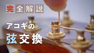 【完全版】アコギの弦交換／弦の張り方のコツを徹底解説【マーチン巻き】 [upl. by Carolynne]