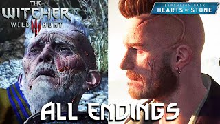 The Witcher 3 Hearts of Stone  All Endings Olgierd dies Geralt saves Olgierd 4K [upl. by Gwynne]